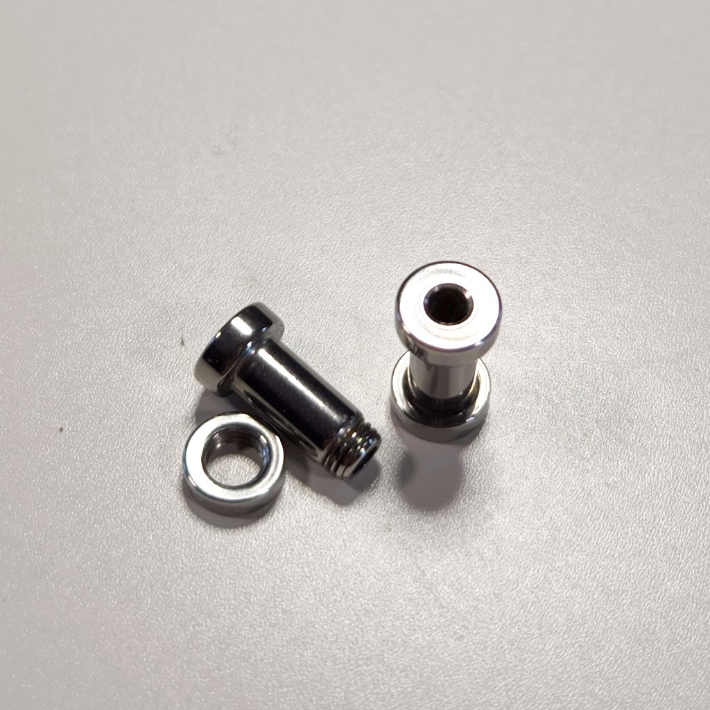 Internally Threaded Double Flare Ear Plug Tunnels Eyelets 6ga Gauge Steel